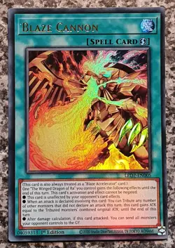 Yugioh Misprint Blaze Cannon LED7-EN005 Ultra Rare 1st Edition MINT - Image 1