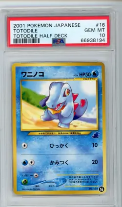 PSA 10 Totodile 16 Pokemon Card Japanese Half Deck Stamp Gem Mint - Image 1
