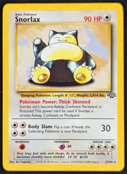 Snorlax 1999 Vintage WotC Regular Rare Jungle Pokemon Card 27/64 (NM) - Image 1