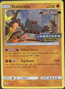 Stakataka - (Prerelease) SM180 Sm Holo (See Photos) Pokemon Card - Image 1