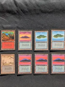 MAGIC THE GATHERING LIMITED EDITION BETA LOT of 8 lands - Image 1