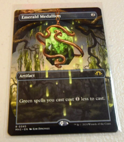 Mtg. Emerald Medallion. Borderless. Modern Horizons 3 - Image 1