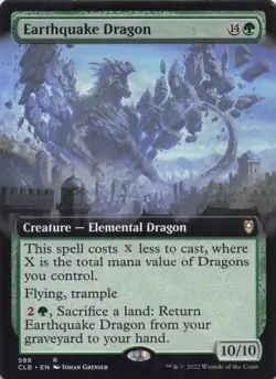 Earthquake Dragon (Extended Art) NM Regular CLB #588 Rare MTG - Image 1