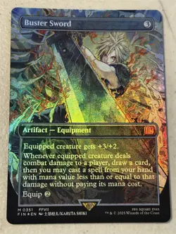 mtg borderless foil Buster Sword, Final Fantasy VII, unplayed - Image 1