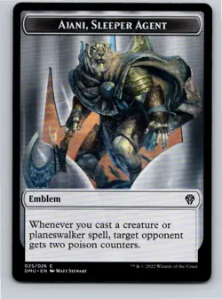 Magic the Gathering Ajani, Sleeper Agent Emblem Dominaria United MTG Free Ship - Image 1