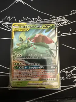 Pokemon TCG Celebi & Venusaur GX 1/181 SM Team Up - NM - Image 1