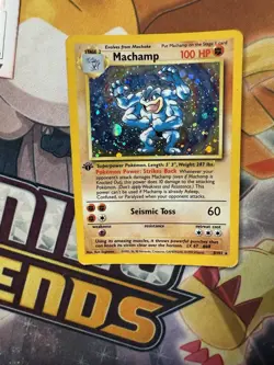 Machamp 8/102 Base Set Holo 1st Edition Cosmos Holo Rare 1999 Pokemon TCG MP - Image 1
