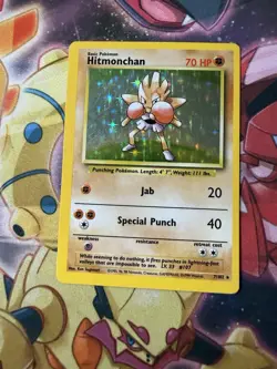 Hitmonchan Base Set 7/102 Holo Unlimited Holo Rare Pokemon TCG LP - Image 1