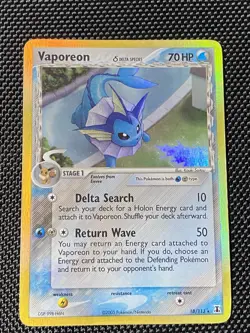 Vaporeon (Delta) 18/113 Holo Ex Delta Species Pokemon TCG LP/NM - Image 1