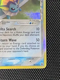 Vaporeon (Delta) 18/113 Holo Ex Delta Species Pokemon TCG LP/NM - Image 4
