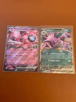 Cartes Pokemon lot de 2 cartes ex EV10 ex de la team rocket NEAR MINT FULL ART - Image 1