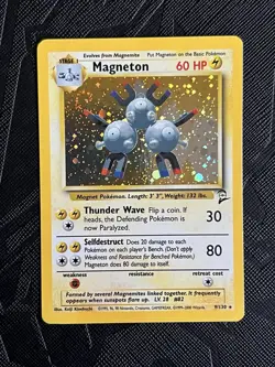 Pokemon TCG *SWIRL* Magneton 009/130 Base Set 2 Holo (English) - MP - Image 3