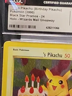 Pokemon WOTC Wizards Black Star Promo Birthday Pikachu 24 CGC 10 GEM MINT-SALE! - Image 3