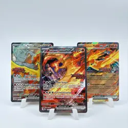 Pokemon Team Rocket's Moltres GameStop promo stamped set 229/182 031/182 208/182 - Image 1