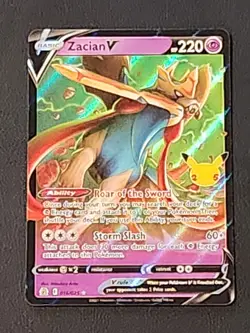 Zacian v 016/025 25th Anniversary Celebrations Holo Pokemon TCG NM Condition - Image 1