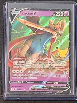 Zacian v 016/025 25th Anniversary Celebrations Holo Pokemon TCG NM Condition - Image 3