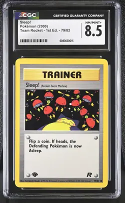 CGC 8.5 Sleep! Team Rocket 1st Edition 79/82 Pokemon Card - Image 1