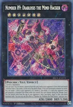 Number 89: Diablosis the Mind Hacker - Secret Rare - BROL-EN073 YuGiOh TCG Card - Image 1