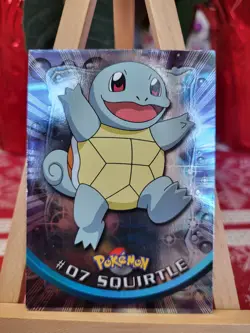 Topps Pokemon #07 Squirtle HOLO/FOIL CARD - TV Animation Edition, 1999, NM - Image 1