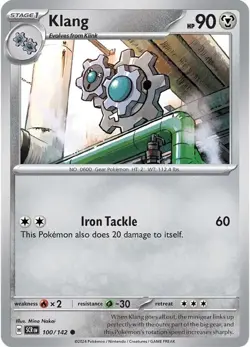Klang 100/142 SCR Stellar Crown Pokemon Card NM - Image 1