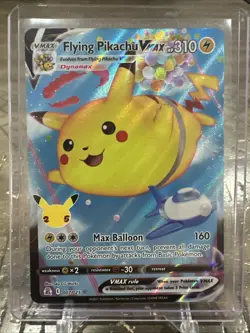 Pokemon TCG Flying Pikachu VMAX 007/025 Celebrations Full Art Holo Card - Image 1
