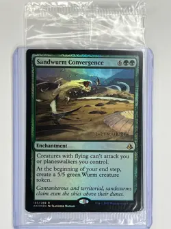 MTG Foil 1X Sandwurm Convergence X1 Prerelease Promo (AKH) Magic - Sealed - Image 1