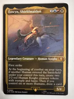 Eowyn, Shieldmaiden 0081 Etched Foil Thick Stock LOTR Commander MTG Near Mint - Image 1