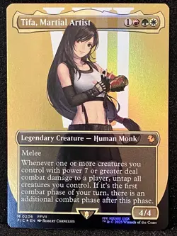 Tifa, Martial Artist Borderless FOIL FIC206 MTG Commander Final Fantasy A+ NICE - Image 1