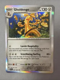 Pokemon TCG * SV Paldean Fates * 67/91 Gholdengo Holo Rare * FRESH PK - Image 1
