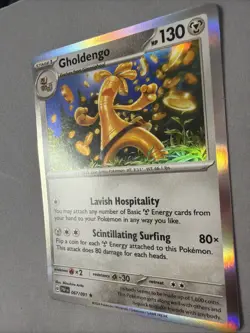 Pokemon TCG * SV Paldean Fates * 67/91 Gholdengo Holo Rare * FRESH PK - Image 2