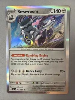 Pokemon TCG * SV Paldean Fates * 65/91 Revavroom REVERSE HOLO Rare * FRESH PK - Image 1