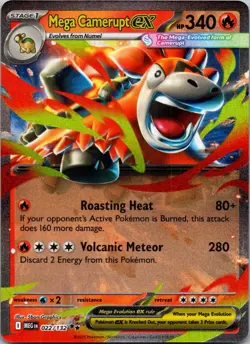 Mega Camerupt ex 022/132 ME01: Mega Evolution NM Pokemon TCG - Image 1