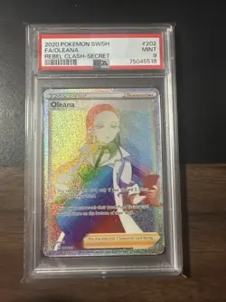 2020 POKEMON SWORD & SHIELD REBEL CLASH SECRET #202 FULL ART/OLEANA PSA 9 - Image 1