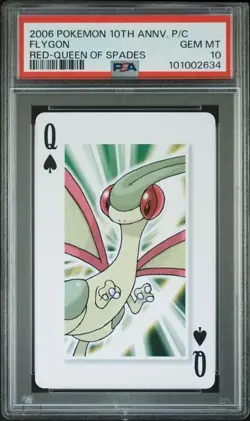 Pokemon PSA 10 Flygon Red-Queen Of Spades 10th Anniversary Poker 2006 Japanese - Image 2