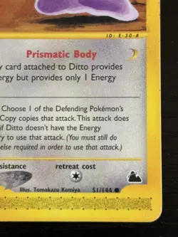 2003 Pokemon TCG Ditto E-Series Skyridge 51/144 Regular Non-holo LP - Image 5
