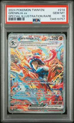 2024 POKEMON TWM EN-TWILIGHT MASQUERADE #214 GRENINJA EX PSA 10 - Image 1
