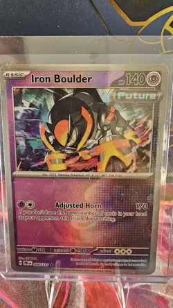 Iron Boulder 046/131 MASTER BALL Reverse Holo Pokemon Prismatic Evolutions NM - Image 1