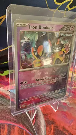 Iron Boulder 046/131 MASTER BALL Reverse Holo Pokemon Prismatic Evolutions NM - Image 2