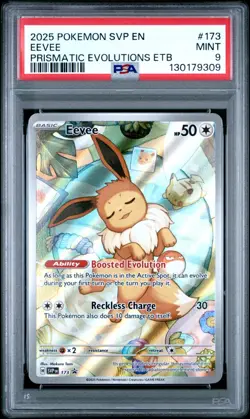 2025 POKEMON SVP SV BLACK STAR PROMO #173 EEVEE PRISMATIC EVOLUTIONS ETB PSA 9 - Image 1