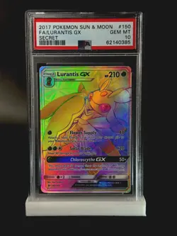 PSA 10 🌈 2017 POKEMON SUN & MOON SECRET #150 FULL ART/LURANTIS GX - Image 1