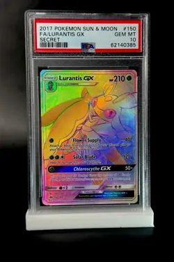 PSA 10 🌈 2017 POKEMON SUN & MOON SECRET #150 FULL ART/LURANTIS GX - Image 2