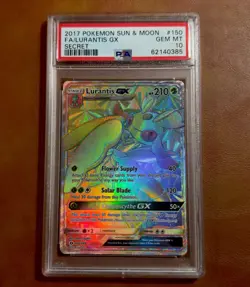 PSA 10 🌈 2017 POKEMON SUN & MOON SECRET #150 FULL ART/LURANTIS GX - Image 3