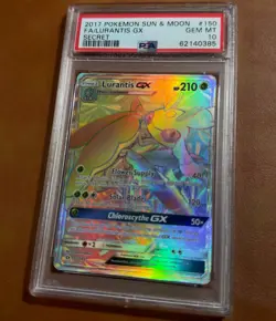 PSA 10 🌈 2017 POKEMON SUN & MOON SECRET #150 FULL ART/LURANTIS GX - Image 4
