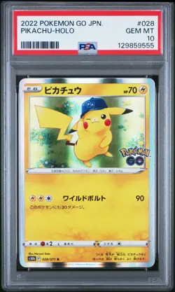 2022 POKEMON GO JPN #028 PIKACHU-HOLO PSA 10 - Image 1