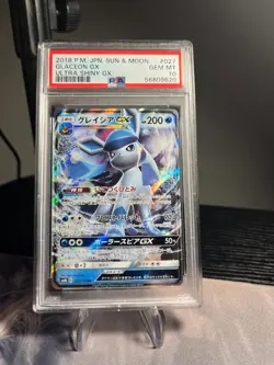 PSA 10 Glaceon GX #27 Japanese Pokemon 2018 - Image 1
