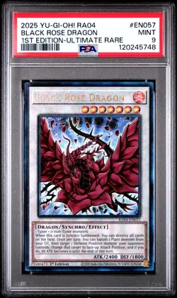 Yugioh Black Rose Dragon RA04-EN057 Ultimate Rare Stampede PSA 9 - Image 1