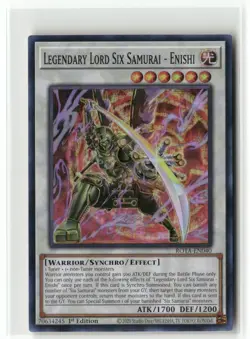 Yugioh Legendary Lord Six Samurai - Enishi ROTA-EN040 Super Rare 1st Ed NM - Image 1