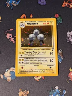 Pokemon Cards Magneton 9/130 Holo Rare Base Set 2 - (NM-) *SWIRL* - Image 1