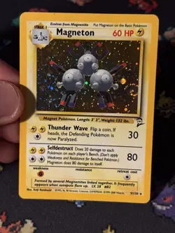 Pokemon Cards Magneton 9/130 Holo Rare Base Set 2 - (NM-) *SWIRL* - Image 2