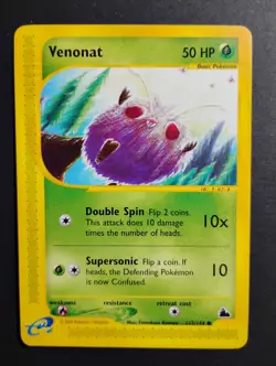 Venonat 112/144 Skyridge Non-Holo 2003 WOTC Vintage E-Reader Pokemon Card NM - Image 1